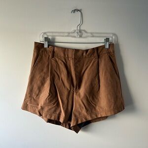 Free People brown faux leather shorts
